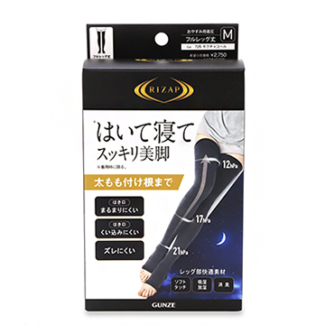 グンゼ ライザップ おやすみ用着圧フルレッグ丈 M #725 モクチャコール