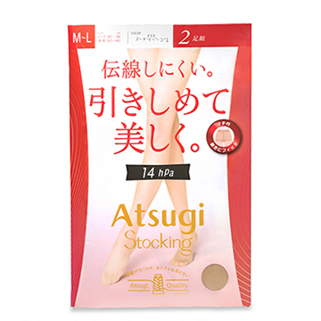 アツギ 引きしめて美しく。 ストッキング 2足組 M～L #433 ヌーディベージュ