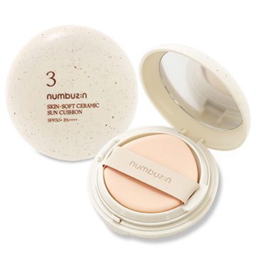numbuzin (ナンバーズイン) 3番 ノーファンデ 陶器肌 トーンアップクッション SPF50+・PA++++ 20g